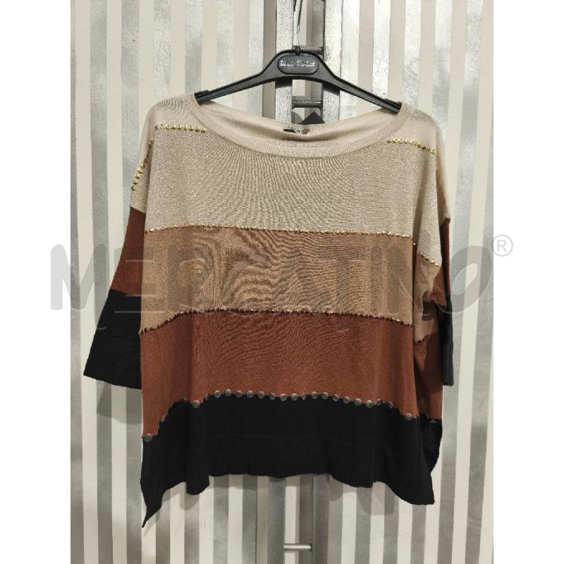 MAGLIETTA DONNA LIU JO BEIGE MARRONCINA NERA STRASS | Mercatino dell'Usato Campobasso 1