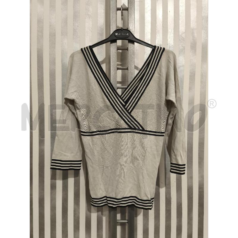 MAGLIETTA DONNA MAX MARA PANNA BORDI RIGHE PANNA NERE | Mercatino dell'Usato Campobasso 1
