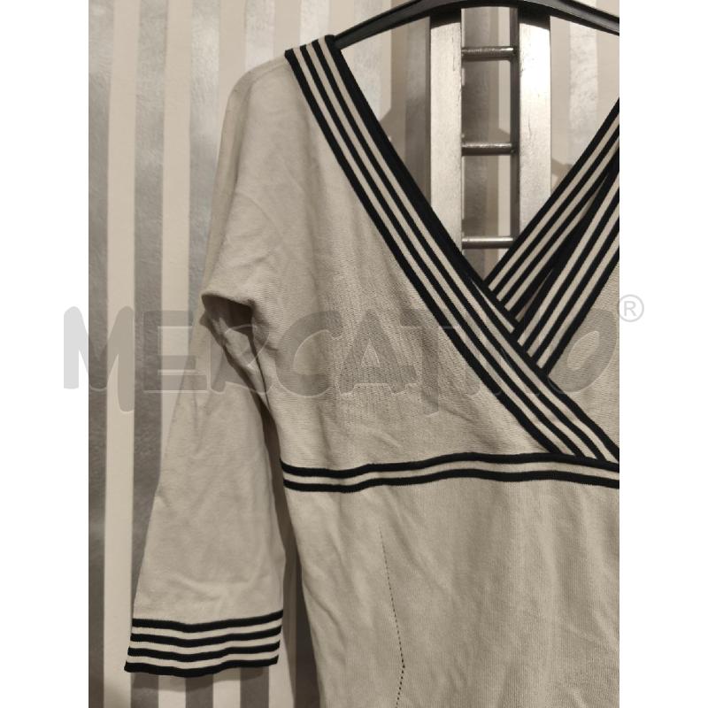 MAGLIETTA DONNA MAX MARA PANNA BORDI RIGHE PANNA NERE | Mercatino dell'Usato Campobasso 3