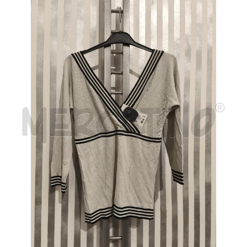 MAGLIETTA DONNA MAX MARA PANNA BORDI RIGHE PANNA NERE | Mercatino dell'Usato Campobasso 5