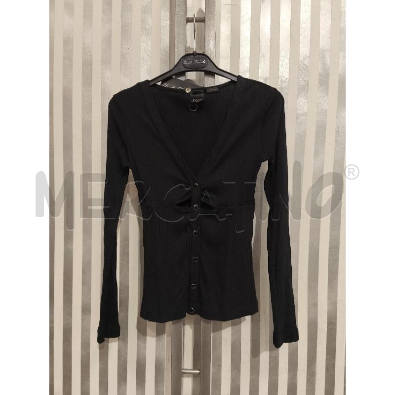 MAGLIETTA DONNA PINKO NERA A COSTINE CON BOTTONCINI | Mercatino dell'Usato Campobasso 1