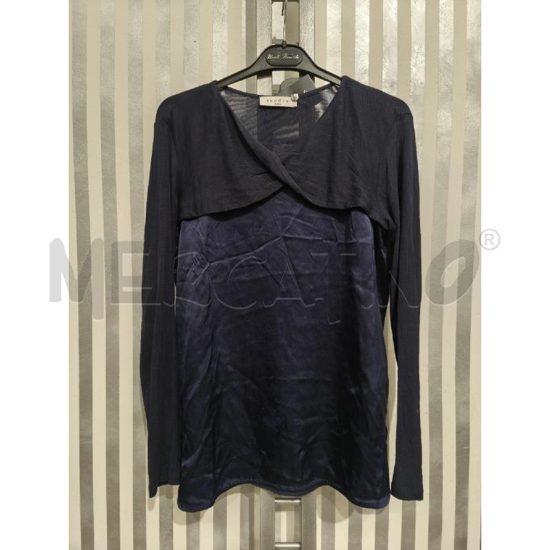 MAGLIETTA DONNA SANDRO PARIS BLU SATINATA | Mercatino dell'Usato Campobasso 1