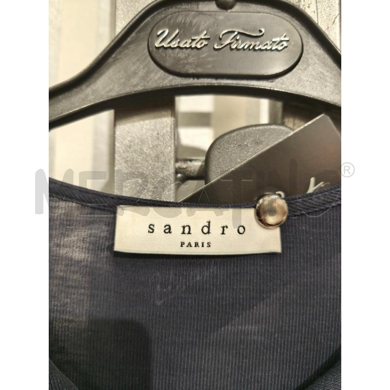 MAGLIETTA DONNA SANDRO PARIS BLU SATINATA | Mercatino dell'Usato Campobasso 2