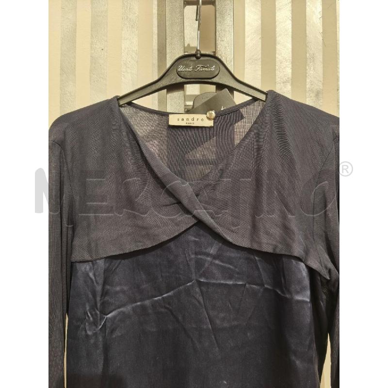 MAGLIETTA DONNA SANDRO PARIS BLU SATINATA | Mercatino dell'Usato Campobasso 3