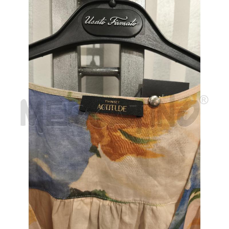 MAGLIETTA DONNA TWINSET ACTITUDE GIALLO E INDACO FIORI | Mercatino dell'Usato Campobasso 5