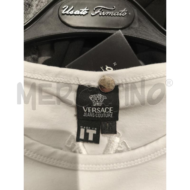 MAGLIETTA UOMO VERSAC JEANS COUTURE BIANCO GRIGIA LOGO ROSSO | Mercatino dell'Usato Campobasso 5