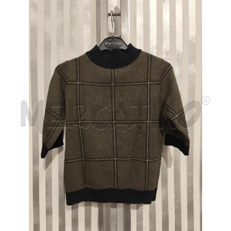 MAGLIONE DONNA PINKO VERDE MILITARE RETICOLO BIANCONERO | Mercatino dell'Usato Campobasso 1