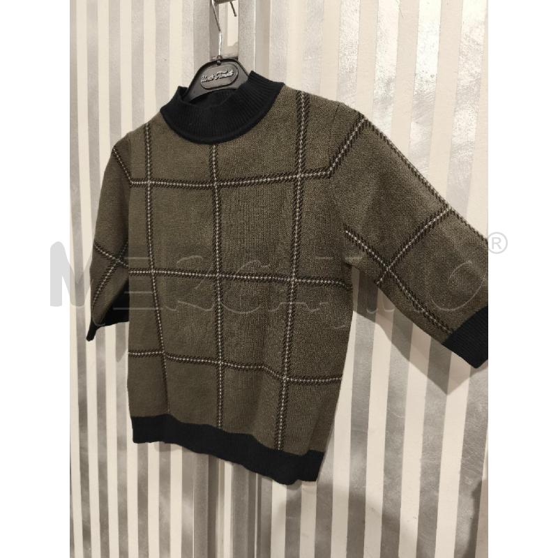MAGLIONE DONNA PINKO VERDE MILITARE RETICOLO BIANCONERO | Mercatino dell'Usato Campobasso 4
