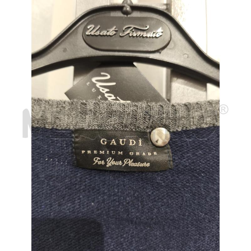 MAGLIONE UOMO GAUDÌ BLU SCURO BORDI GRIGI | Mercatino dell'Usato Campobasso 2