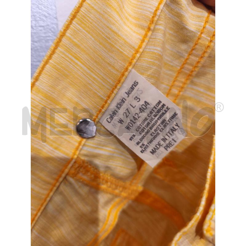 PANTALONE DONNA CALVIN KLEIN GIALLO BIANCO | Mercatino dell'Usato Campobasso 5