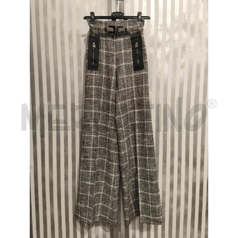 PANTALONE DONNA ELISABETTA FRANCHI IN COTONE PANNA NERO | Mercatino dell'Usato Campobasso 1