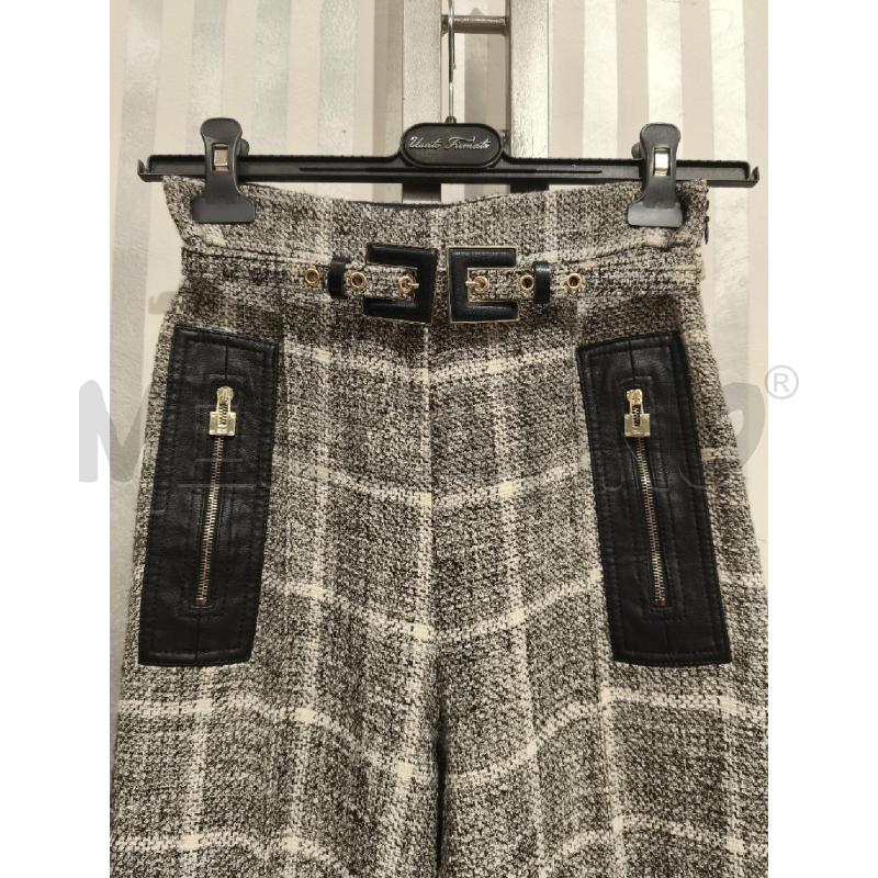 PANTALONE DONNA ELISABETTA FRANCHI IN COTONE PANNA NERO | Mercatino dell'Usato Campobasso 2