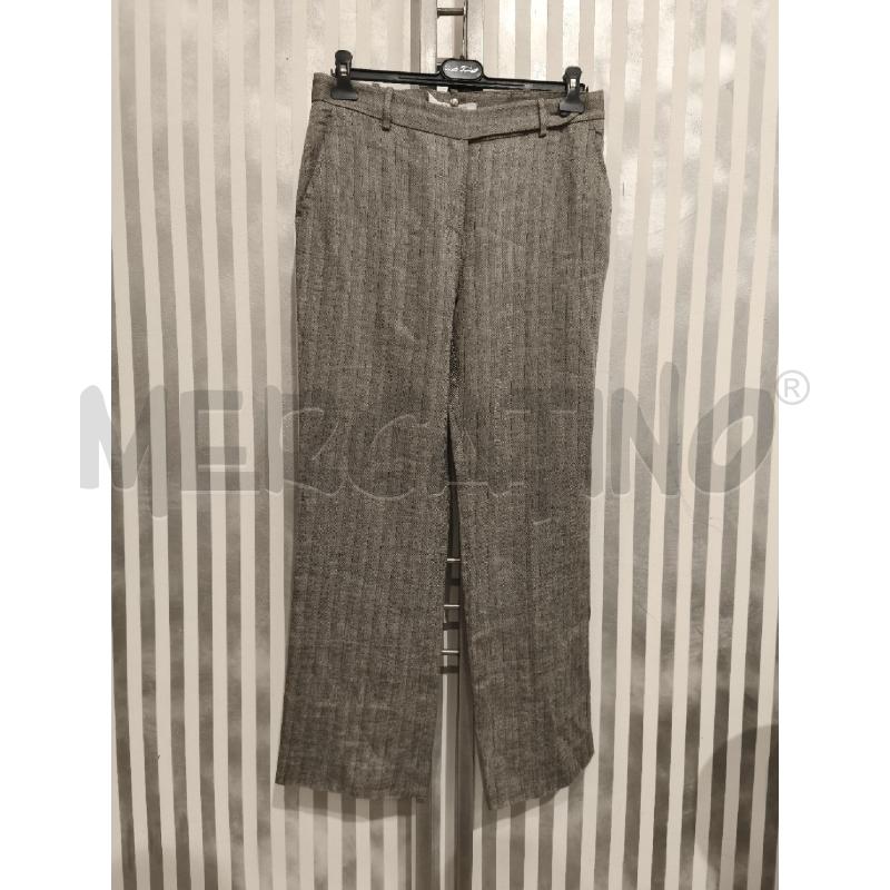 PANTALONE DONNA MAX MARA 100 LINO GRIGIO RIGHE  | Mercatino dell'Usato Campobasso 1
