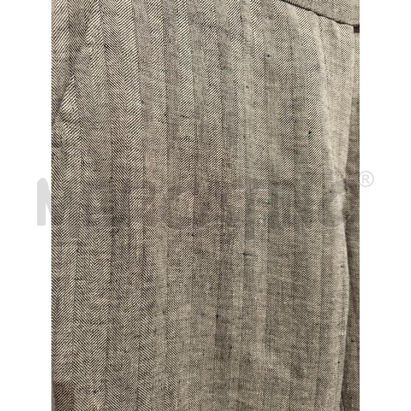 PANTALONE DONNA MAX MARA 100 LINO GRIGIO RIGHE  | Mercatino dell'Usato Campobasso 2