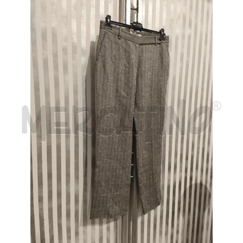 PANTALONE DONNA MAX MARA 100 LINO GRIGIO RIGHE  | Mercatino dell'Usato Campobasso 3