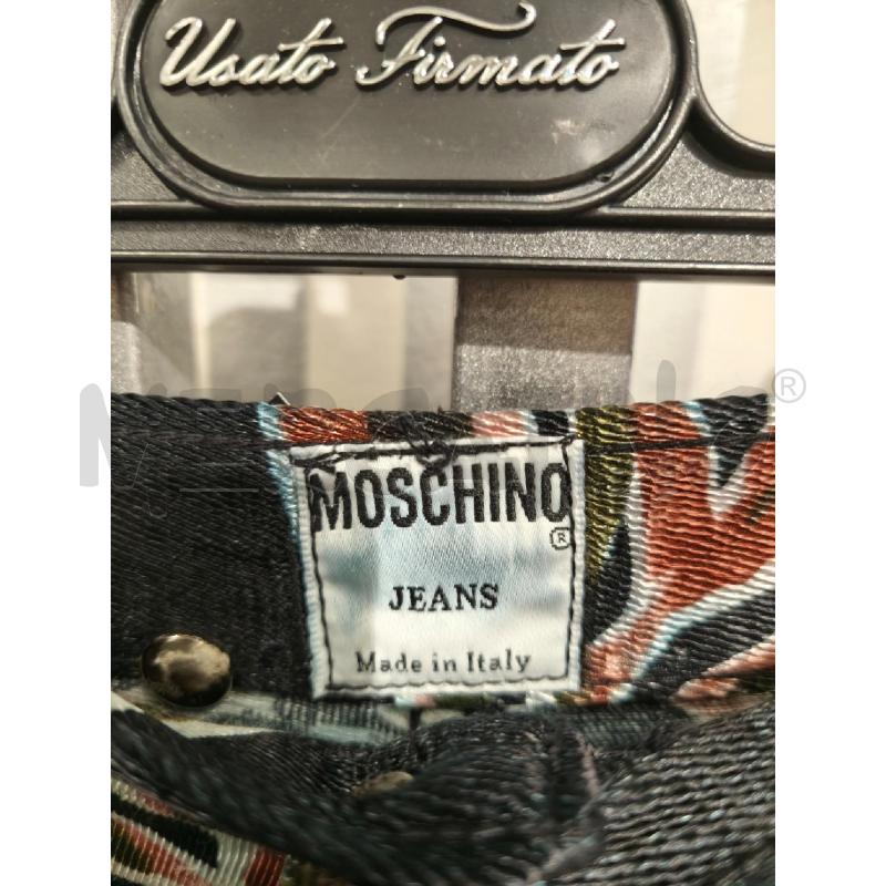 PANTALONE DONNA MOSCHINO NERO FIORI MAGENTA | Mercatino dell'Usato Campobasso 2