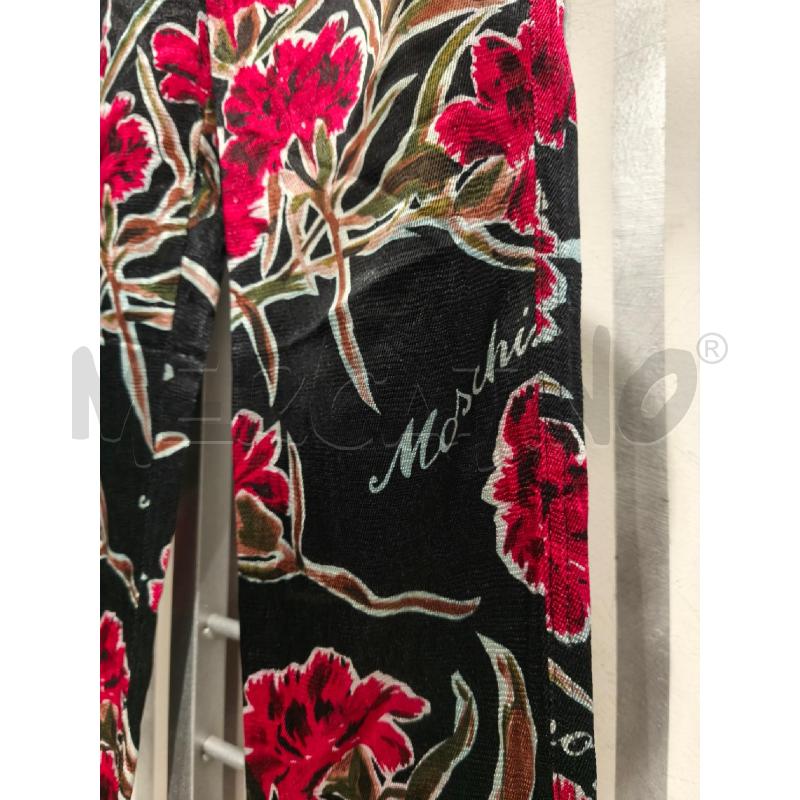 PANTALONE DONNA MOSCHINO NERO FIORI MAGENTA | Mercatino dell'Usato Campobasso 4