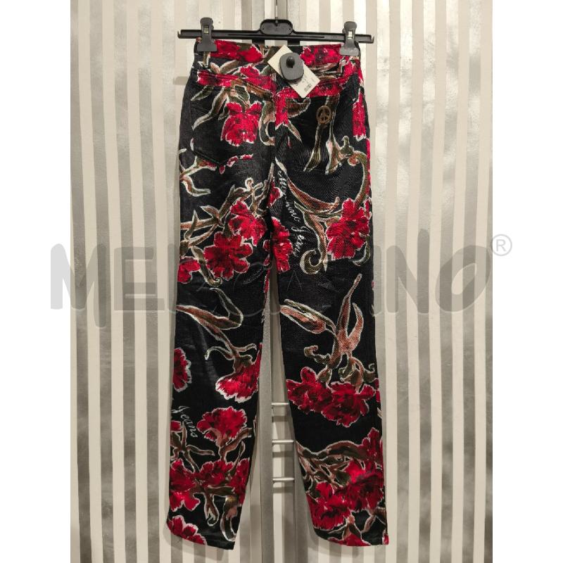 PANTALONE DONNA MOSCHINO NERO FIORI MAGENTA | Mercatino dell'Usato Campobasso 5