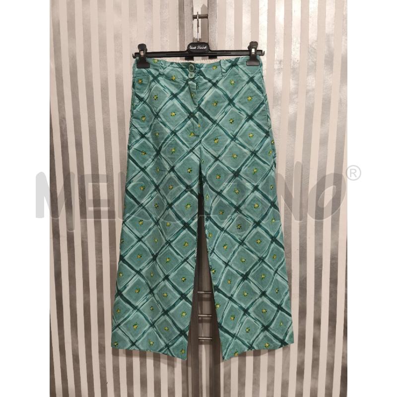 PANTALONE DONNA OTTOD'AME ACQUAMARINA FIORELLINI | Mercatino dell'Usato Campobasso 1