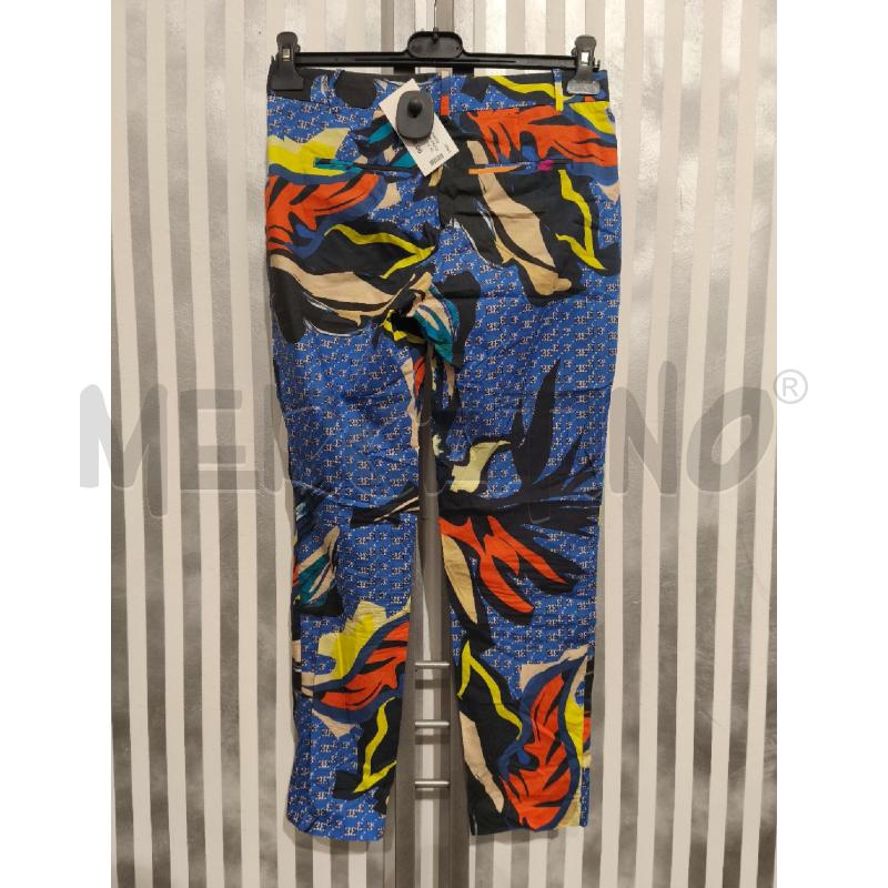 PANTALONE DONNA PINKO INDACO E MULTICOLOR FIORI | Mercatino dell'Usato Campobasso 5