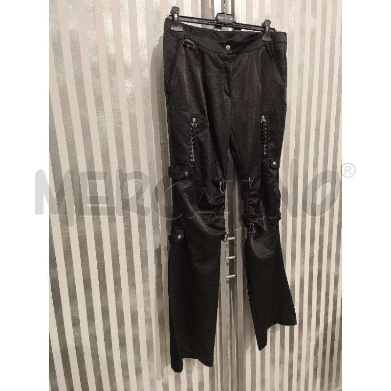 PANTALONE DONNA PINKO NERO SATINATO ZIP E STRASS | Mercatino dell'Usato Campobasso 3