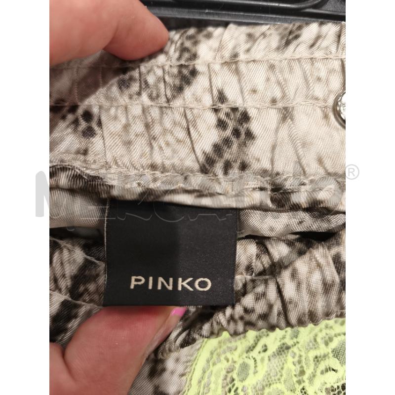PANTALONE DONNA PINKO PITONATO BEIGE LATI PIZZO GIALLO FLUO | Mercatino dell'Usato Campobasso 5