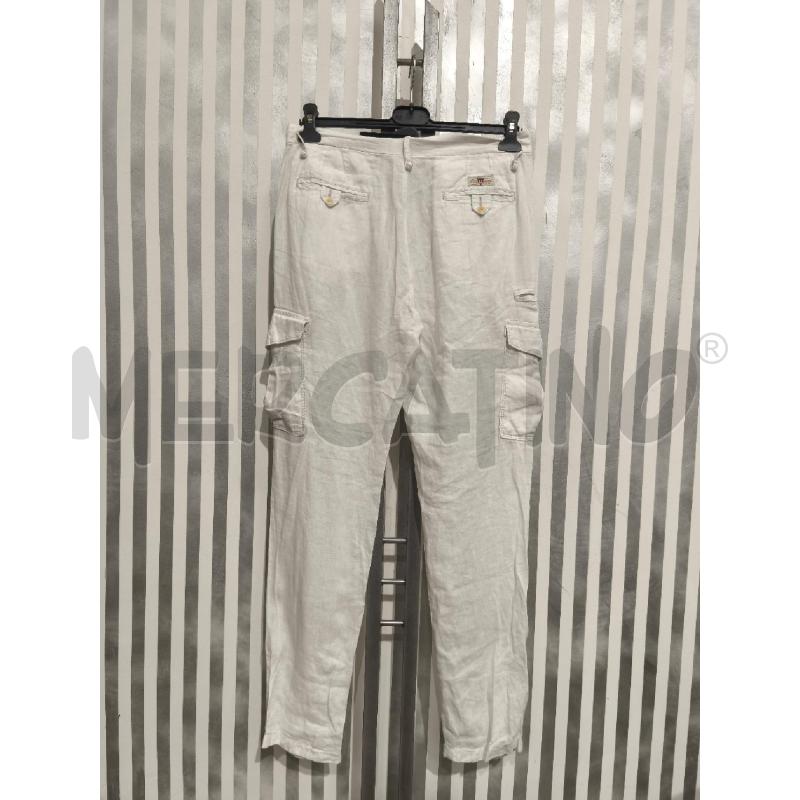 PANTALONE UOMO POLO JEANS COMPANY BIANCO LINO | Mercatino dell'Usato Campobasso 4