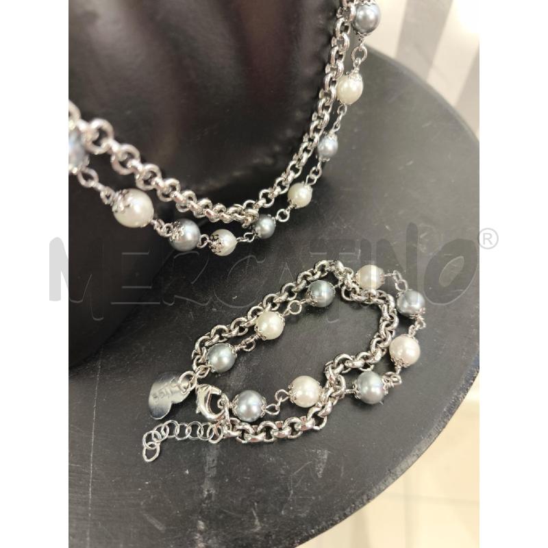 PARURE BLISS SILVER SFERETTE BIANCHE E GRIGIE | Mercatino dell'Usato Campobasso 2