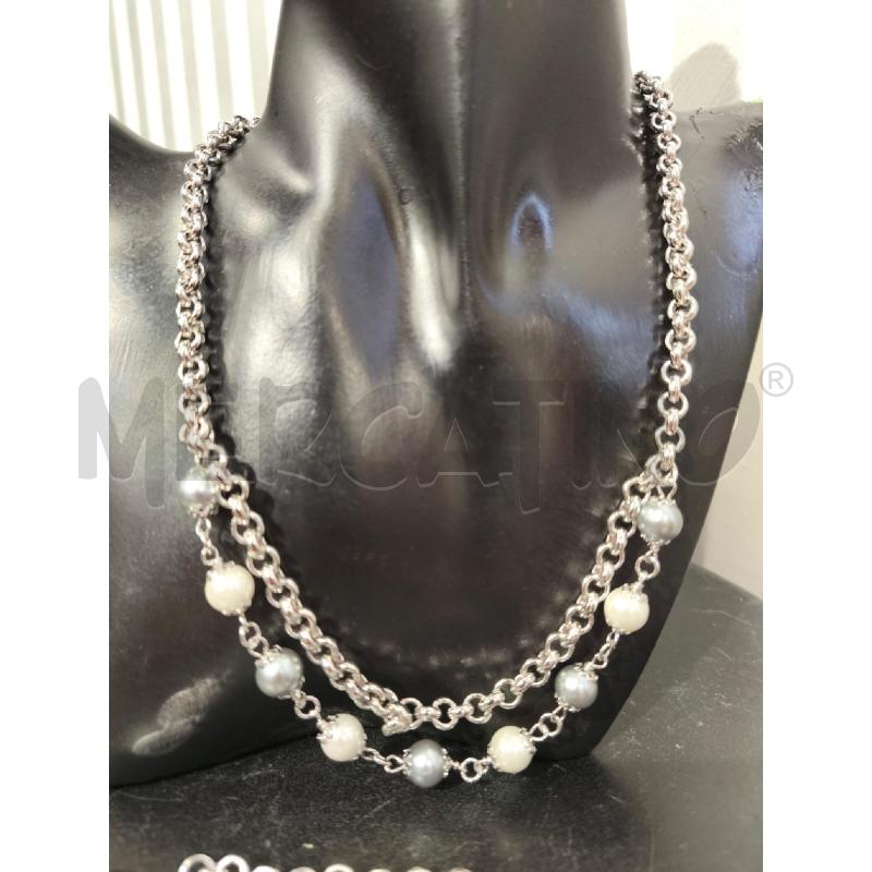 PARURE BLISS SILVER SFERETTE BIANCHE E GRIGIE | Mercatino dell'Usato Campobasso 3