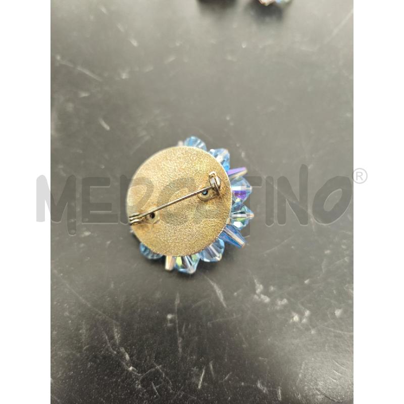 PARURE SPILLA+ORECCHINI STRASS AZZURRI | Mercatino dell'Usato Campobasso 4