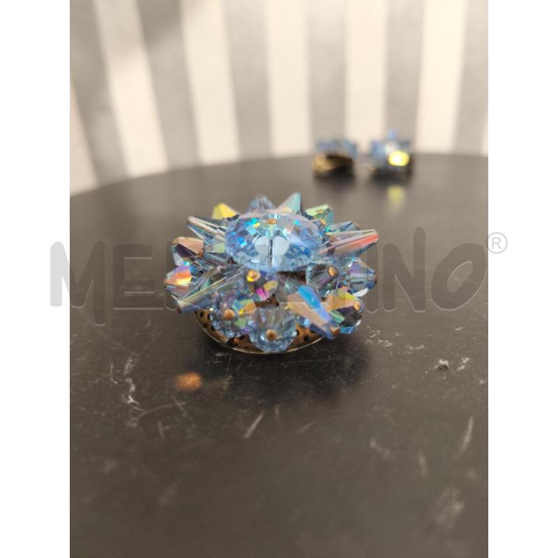 PARURE SPILLA+ORECCHINI STRASS AZZURRI | Mercatino dell'Usato Campobasso 5