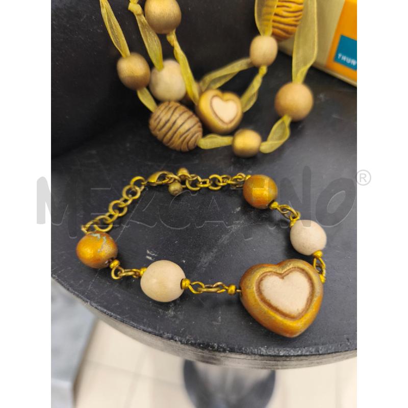 PARURE THUN NASTRO GIALLO SFERE BEIGE CUORICINI | Mercatino dell'Usato Campobasso 3