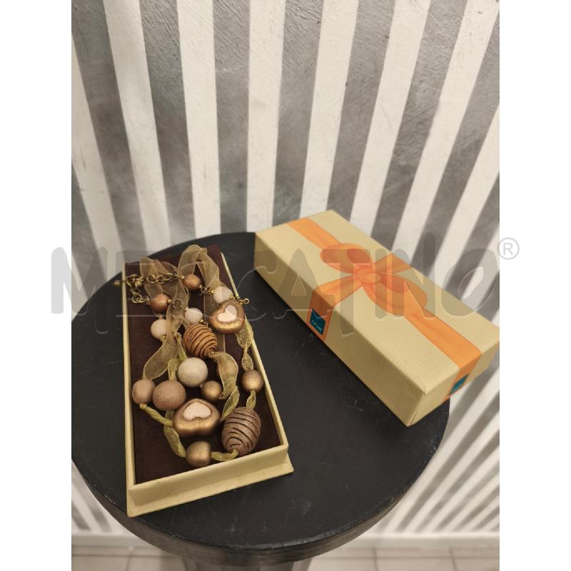 PARURE THUN NASTRO GIALLO SFERE BEIGE CUORICINI | Mercatino dell'Usato Campobasso 5