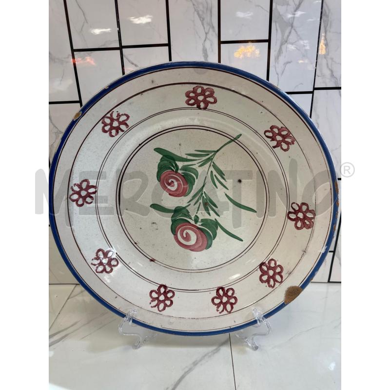 PIATTO TERRACOTTA SMALTATA DIPINTO A MANO DIAM.39CM | Mercatino dell'Usato Campobasso 1