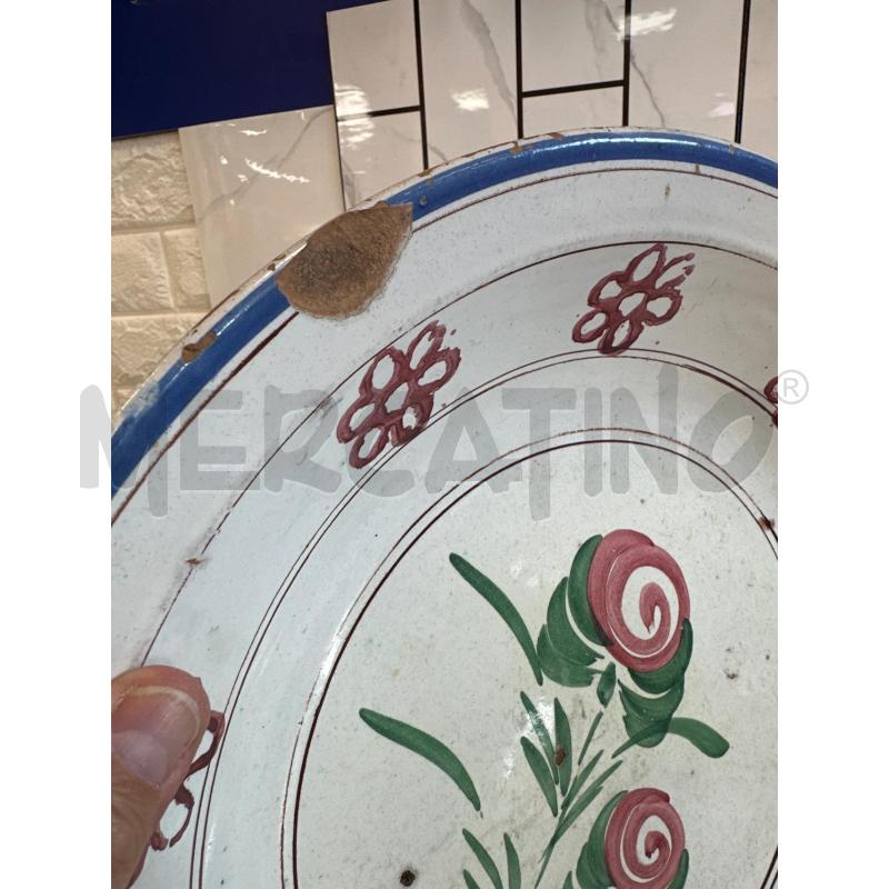 PIATTO TERRACOTTA SMALTATA DIPINTO A MANO DIAM.39CM | Mercatino dell'Usato Campobasso 4