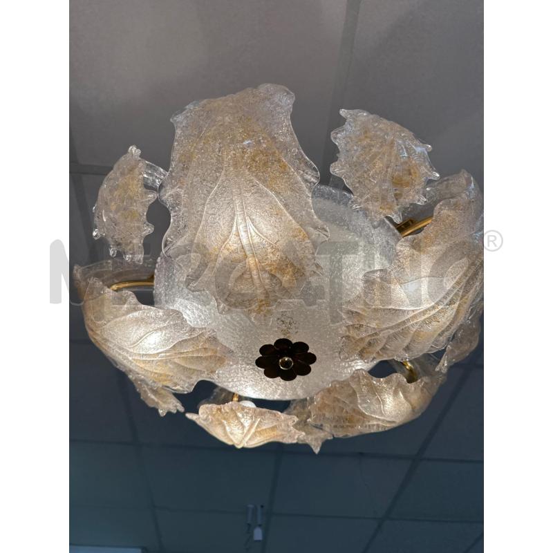 PLAFONIERA MURANO VETRO RUGIADA CON DORATURE  | Mercatino dell'Usato Campobasso 1