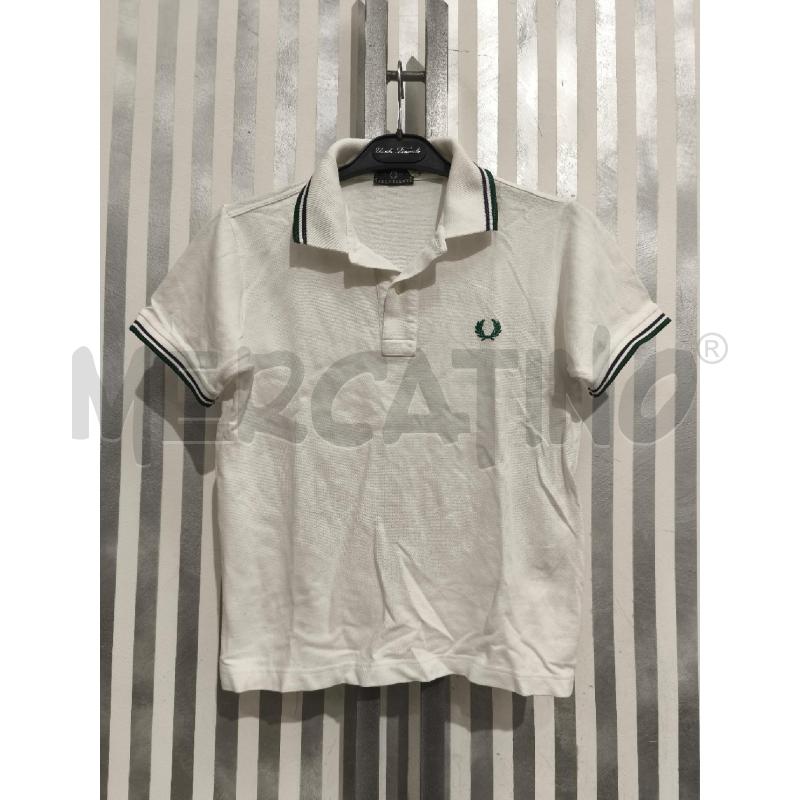 POLO BAMBINO FRED PERRY BIANCA BORDI VERDI | Mercatino dell'Usato Campobasso 1