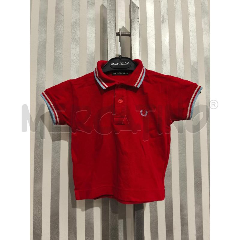 POLO BAMBINO FRED PERRY ROSSA BORDI BIANCHICELESTI | Mercatino dell'Usato Campobasso 1