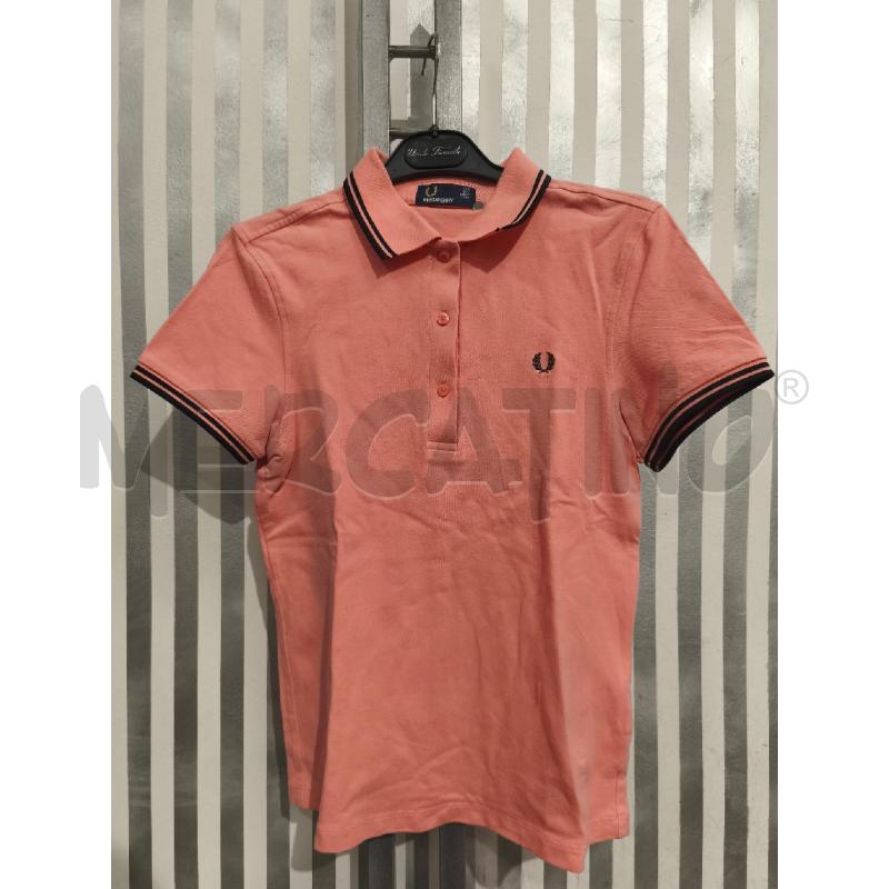 POLO DONNA FRED PERRY ROSA SALMONE BORDI NERI | Mercatino dell'Usato Campobasso 1