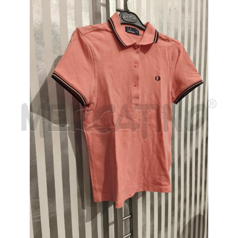 POLO DONNA FRED PERRY ROSA SALMONE BORDI NERI | Mercatino dell'Usato Campobasso 3