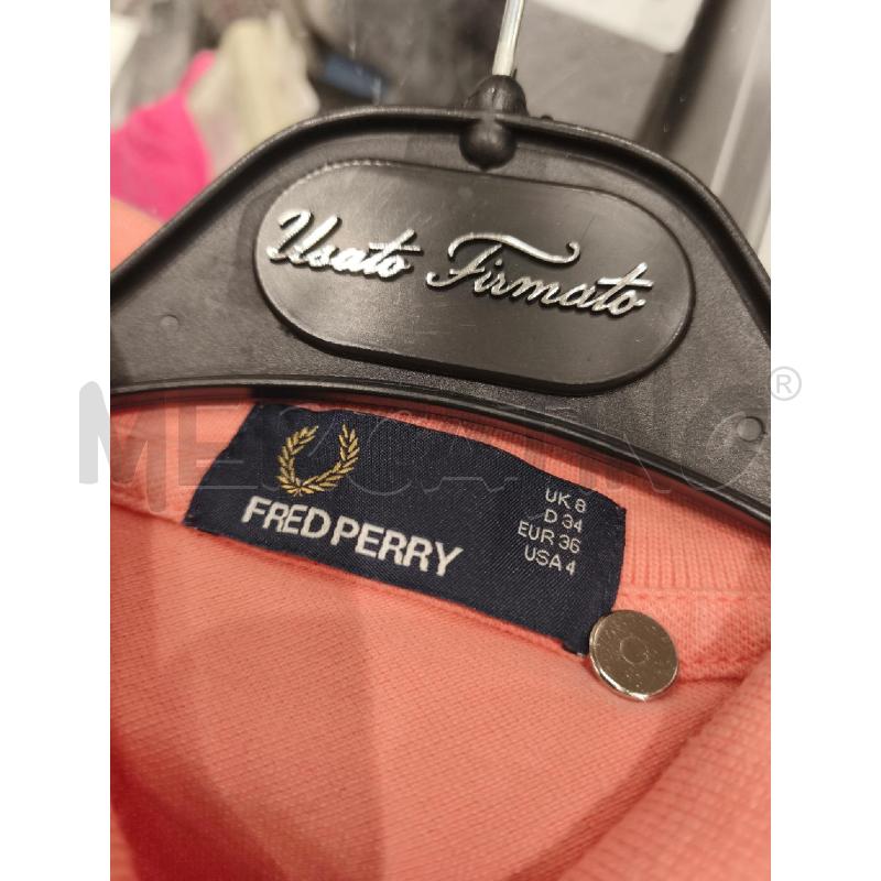 POLO DONNA FRED PERRY ROSA SALMONE BORDI NERI | Mercatino dell'Usato Campobasso 5