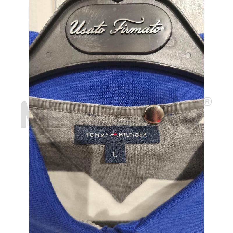 POLO DONNA TOMMY HILFIGER RIGHE PANNA GRIGIE COLLETTO BLU | Mercatino dell'Usato Campobasso 2