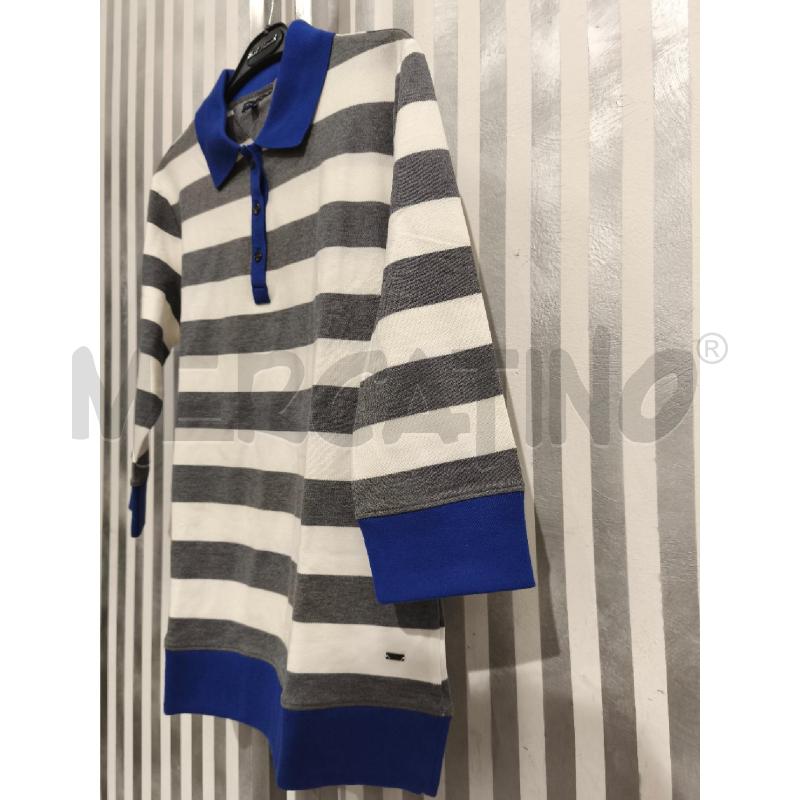 POLO DONNA TOMMY HILFIGER RIGHE PANNA GRIGIE COLLETTO BLU | Mercatino dell'Usato Campobasso 4