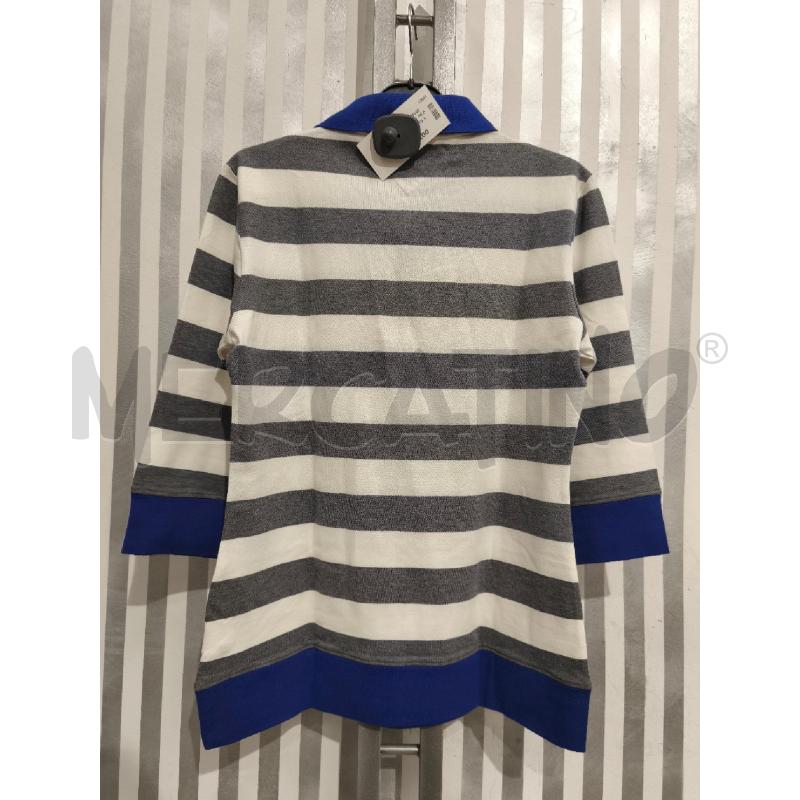 POLO DONNA TOMMY HILFIGER RIGHE PANNA GRIGIE COLLETTO BLU | Mercatino dell'Usato Campobasso 5