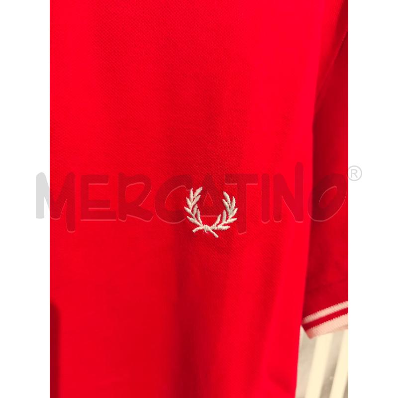 POLO UOMO FRED PERRY ROSSA BORDI BIANCHI | Mercatino dell'Usato Campobasso 2