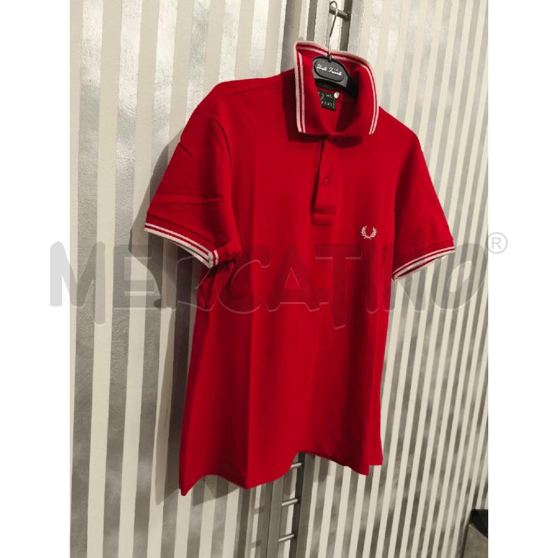 POLO UOMO FRED PERRY ROSSA BORDI BIANCHI | Mercatino dell'Usato Campobasso 3