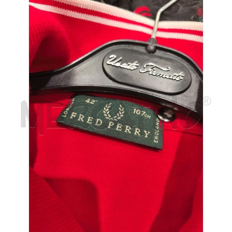 POLO UOMO FRED PERRY ROSSA BORDI BIANCHI | Mercatino dell'Usato Campobasso 5