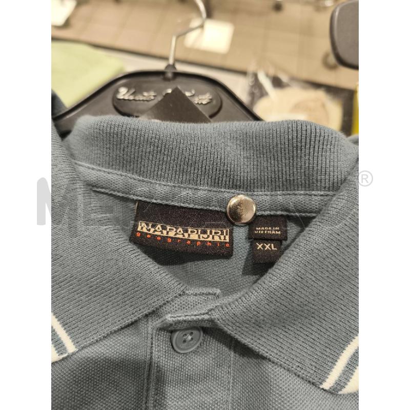 POLO UOMO NAPAPIJRI GRIGIA BORDI BIANCHI | Mercatino dell'Usato Campobasso 5