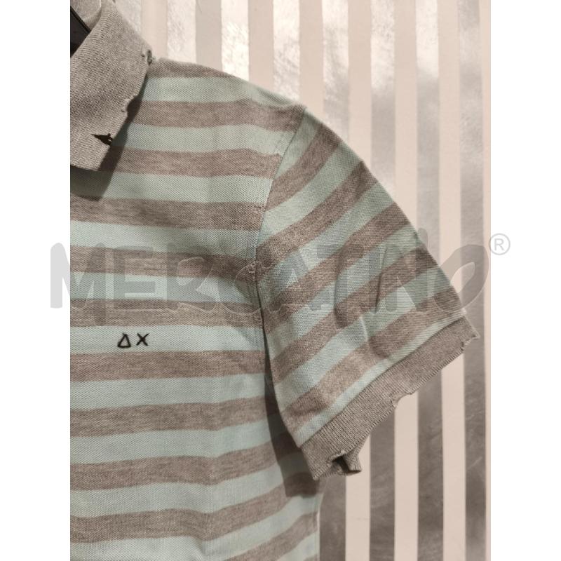 POLO UOMO SUN68 RIGHE GRIGIE MENTA | Mercatino dell'Usato Campobasso 3