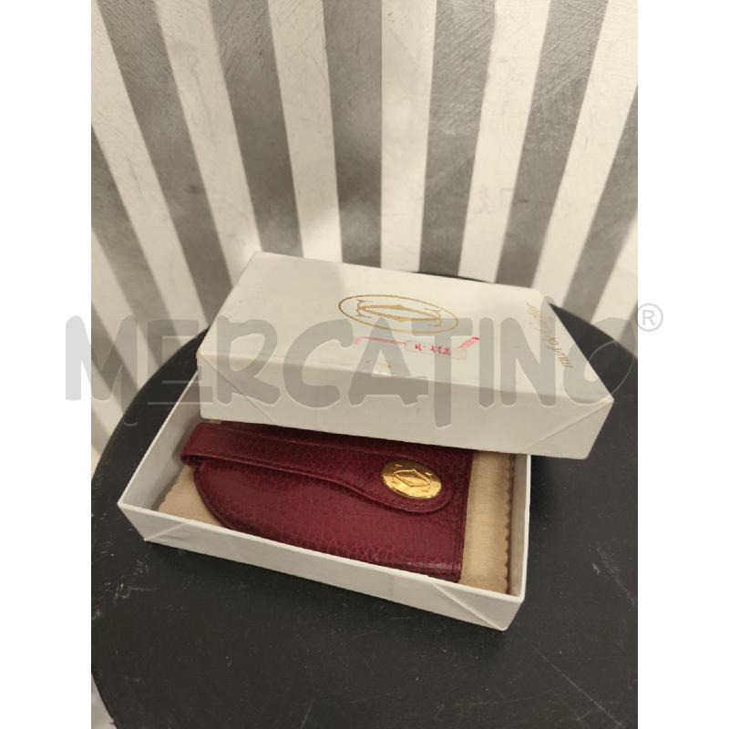 PORTA CHIAVI CARTIER PELLE ROSSA PLACCHETTA DORATA | Mercatino dell'Usato Campobasso 2
